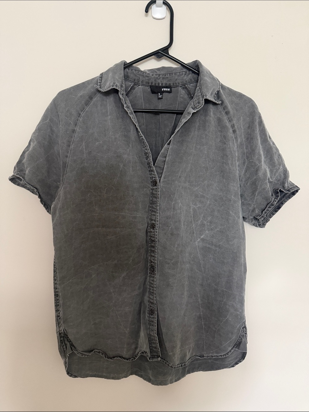 Wilfred Free Denim Washed Gray Short-Sleeve Shirt